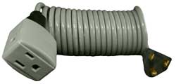 16 Gauge triple outlet extension cord 5 inches to 10 feet.